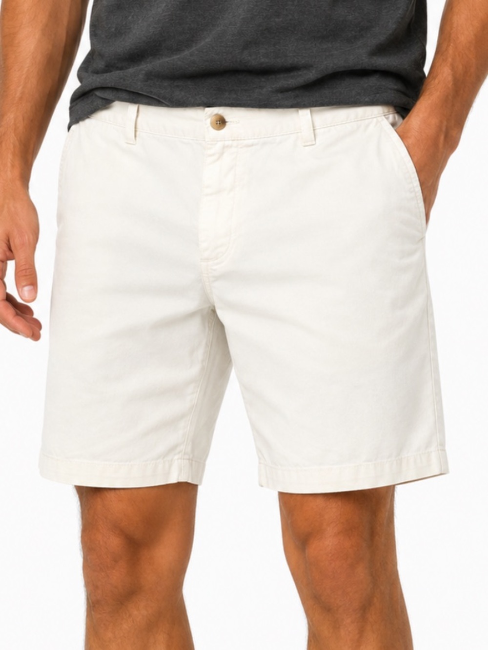 Vintage Lands’ End men’s light beige made in USA cotton shorts size 36